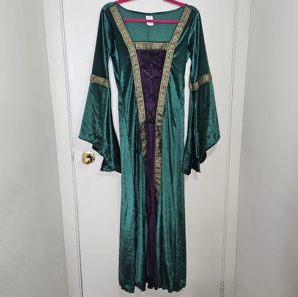 green emerald velvet dress Ivy Green Linen Corset Dress